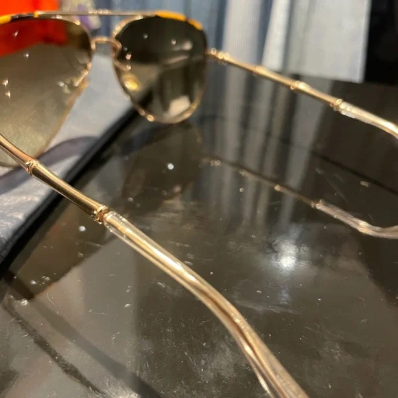 Gucci Bamboo Aviator Sunglasses Gold Tortoise GG2235/S - Picture 3 of 4